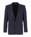 Dolce & Gabbana Wool Blazer With Notch Lapel And Back Vent In Black