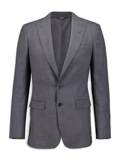 Dolce & Gabbana Single-breasted Taormina Fit Jacket In Gray