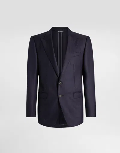 Dolce & Gabbana Single-breasted Taormina Wool Jacket In Blue