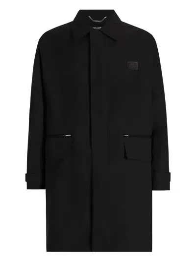 Dolce & Gabbana Single-breasted Trench Coat In Black