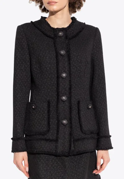 DOLCE & GABBANA SINGLE-BREASTED TWEED BLAZER