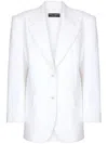 Dolce & Gabbana Single-breasted Tweed Blazer In White
