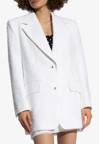 Dolce & Gabbana Single-breasted Tweed Blazer In White