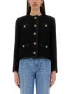Dolce & Gabbana Jeweled Button Boucle Jacket In Black