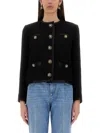 Dolce & Gabbana Jeweled Button Boucle Jacket In Black