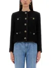 Dolce & Gabbana Jeweled Button Boucle Jacket In Black