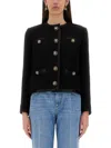 Dolce & Gabbana Jeweled Button Boucle Jacket In Black