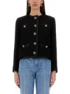 Dolce & Gabbana Jeweled Button Boucle Jacket In Black
