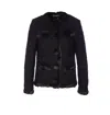 Dolce & Gabbana Textured Jacket With Faux Fur Trim In Black