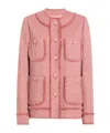 Dolce & Gabbana Rachel Tweed Single-breasted Collarless Jacket In Pink