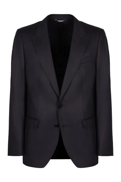 Dolce & Gabbana Single Breasted Formal Two-buttons Blazer In Blue
