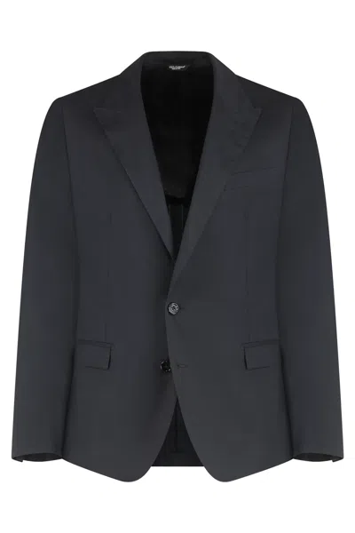 Dolce & Gabbana Single-breasted Two-button Jacket In Black