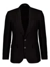 Dolce & Gabbana Single-breasted Two-button Linen Jacket In Black