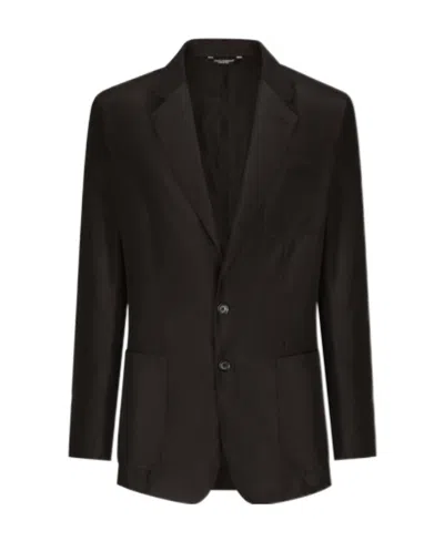 Dolce & Gabbana Single-breasted V-neck Blazer In Black
