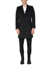 Dolce & Gabbana Single-breasted Velours Coat In Grey