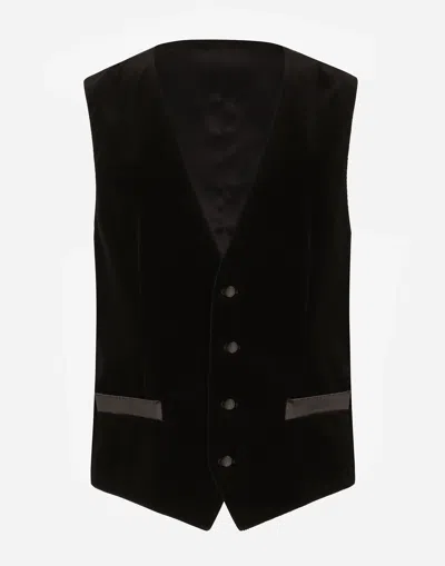 DOLCE & GABBANA SINGLE-BREASTED VELVET VEST