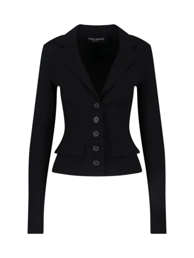 Dolce & Gabbana Single-breasted Virgin Wool Blazer In Black