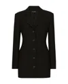Dolce & Gabbana Giacca Dolce Lunga Monopetto In Cady Di Lana In Black