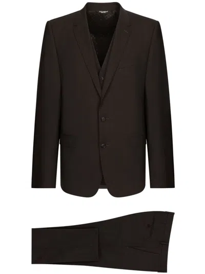 Dolce & Gabbana Wool And Silk Martini-fit Suit In Black