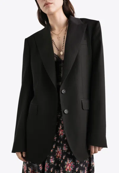 Dolce & Gabbana Single-breasted Wool Blazer In Brown