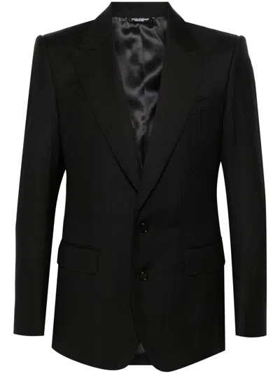 Dolce & Gabbana Single-breasted Wool Blazer In Black