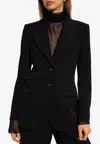 Dolce & Gabbana Ornamental Jacquard Turlington Blazer In Black