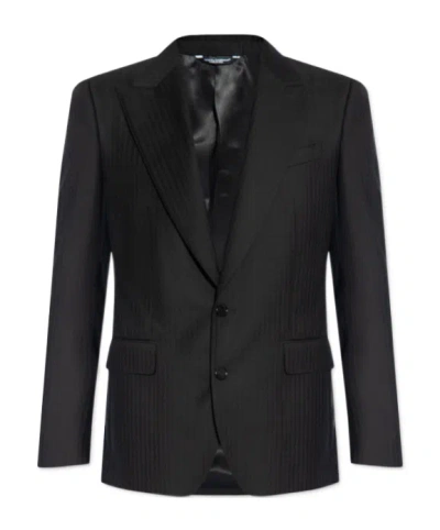 Dolce & Gabbana Single-breasted Wool Blazer In Black