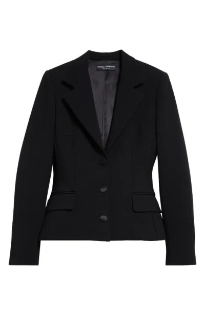 Dolce & Gabbana Single Breasted Wool Blazer In Nero