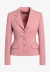 Dolce & Gabbana Single-breasted Wool Blazer In Pink