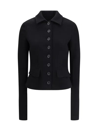 Dolce & Gabbana Single-breasted Wool Cloth Jacket In Black