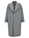 Dolce & Gabbana Grey Single Breasted Wool Coat
