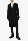Dolce & Gabbana Single-breasted Wool Coat In Black