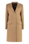 Dolce & Gabbana Women's Single-breasted Wool Coat In Brown