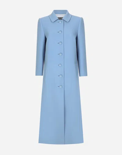 Dolce & Gabbana Single-breasted Virgin-wool Coat In Purple