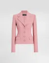 Dolce & Gabbana Single-breasted Pink Wool Jacket In Pink