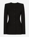 Dolce & Gabbana Single-breasted Wool Crepe Jacket In Black