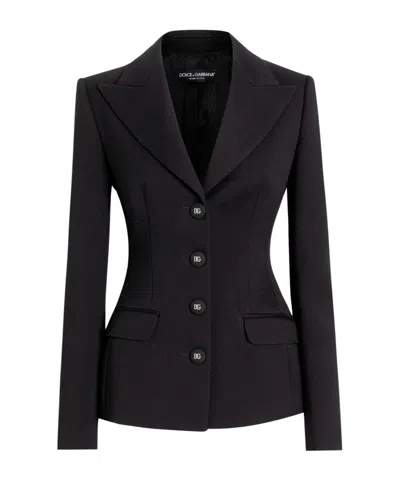 Dolce & Gabbana Single-breasted Wool Dolce Jacket In Black