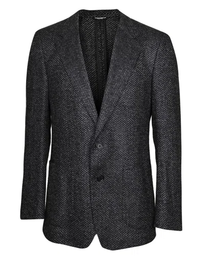 Dolce & Gabbana Single-breasted Wool Jacket In Gray