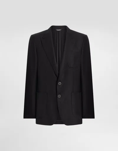 Dolce & Gabbana Single-breasted Wool Jacket In Black
