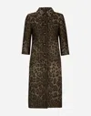 Dolce & Gabbana Leopard Print Wool Chemisier Dress In Multicolor