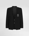 Dolce & Gabbana Single-breasted Wool Martini-fit Suit With Heraldic Emblem In Black