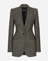 Dolce & Gabbana Single-breasted Wool Micro-tweed Turlington Jacket In Multicolor