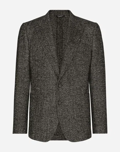 Dolce & Gabbana Single-breasted Wool Portofino-fit Jacket In Multicolor