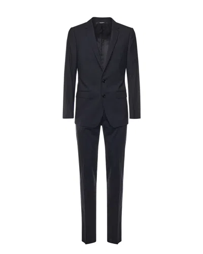 Dolce & Gabbana Single-breasted Wool Suit In Blue
