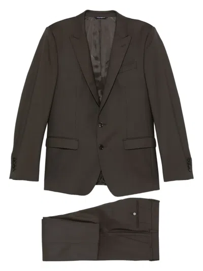 Dolce & Gabbana Single-breasted Wool Suit In Green