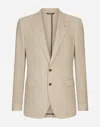 Dolce & Gabbana Single-breasted Wool Jacket In Beige