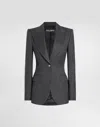 Dolce & Gabbana Single-breasted Woolen Turlington Blazer In Grey