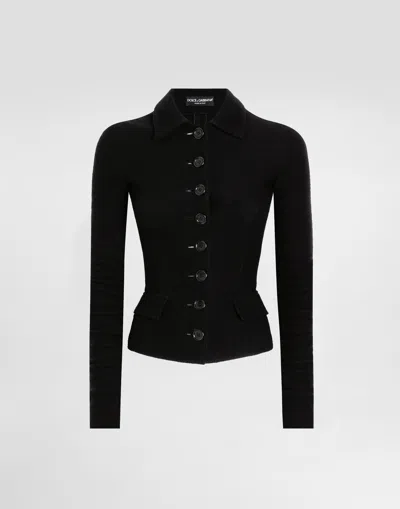 Dolce & Gabbana Single-breastedwool Cloth Jacket In Black