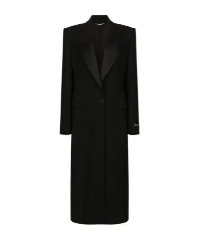 Dolce & Gabbana Single Button Coat In Black