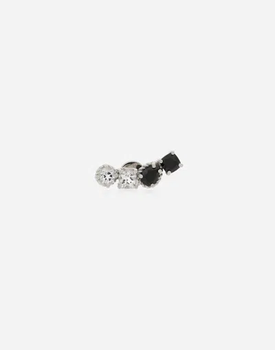 Dolce & Gabbana Single Earring In White Gold 18kt With Colourless Topazes And Black Spinels In ホワイト